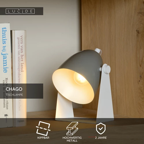 Lucide CHAGO - Tischlampe - 1xE14 - Grau - USP